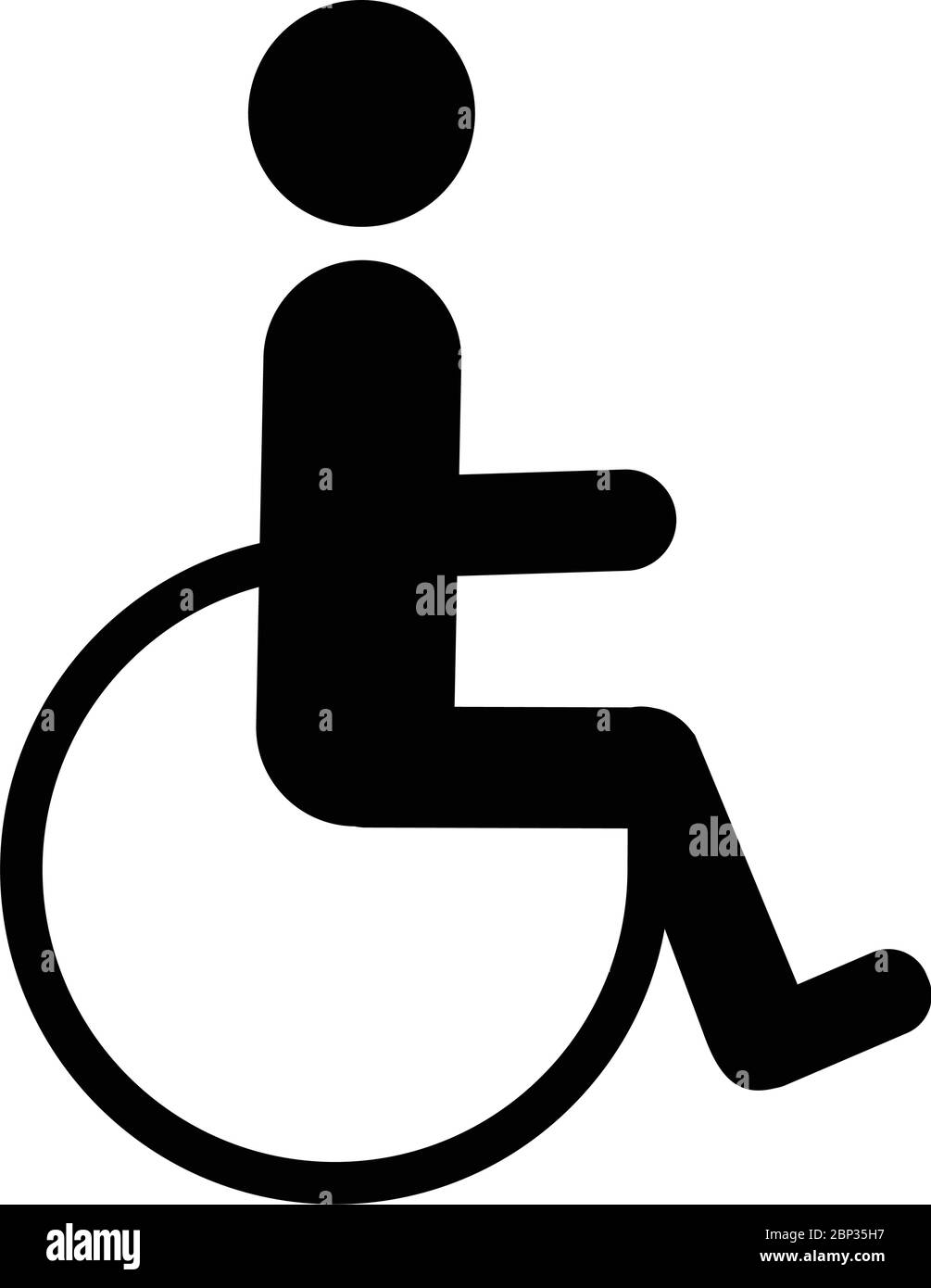Icona handicap vettore simbolo nero su bianco Illustrazione Vettoriale