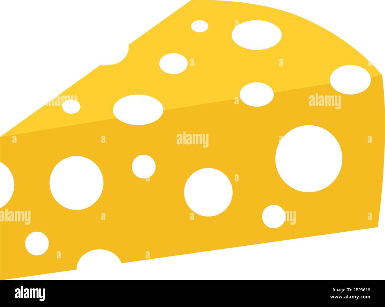 formaggio piatto icona pezzi di formaggio isolato su vettore bianco Illustrazione Vettoriale