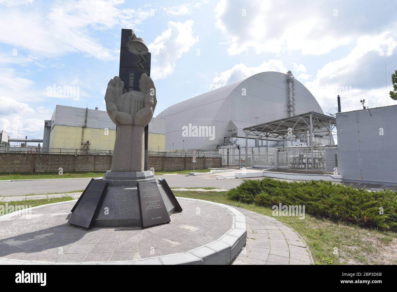 Chernobyl nuovo confinamento sicuro. Centrale nucleare di Chernobyl. Foto Stock