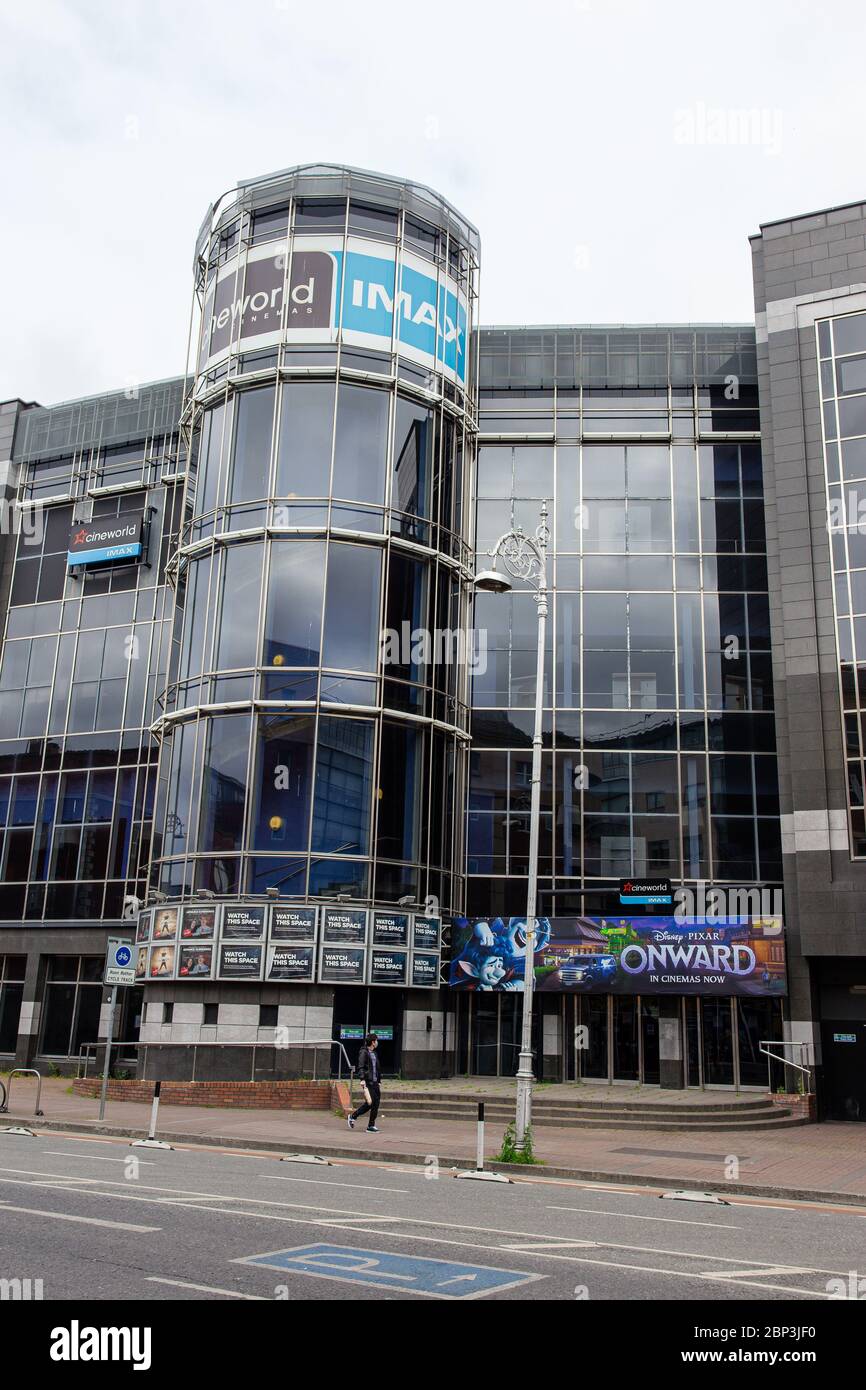 Dublino, Irlanda. Maggio 2020. Il traffico e i footfall limitati nel centro di Dublino, i negozi e le aziende sono chiusi a causa delle restrizioni pandemiche del Covid-19. Foto Stock