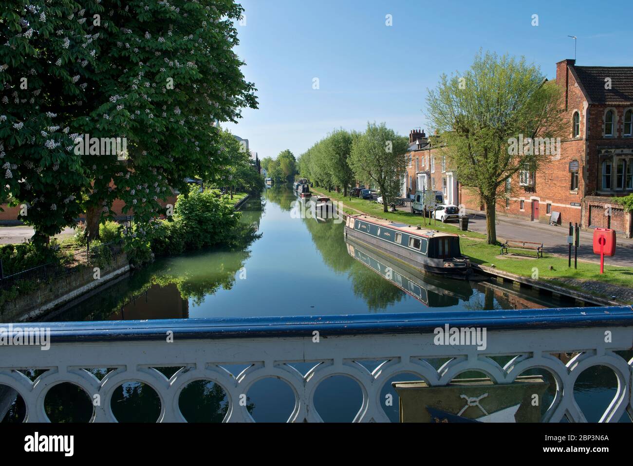 Vista sul ponte di Botley Road fino all'isola di Osney e AL TAMIGI Foto Stock