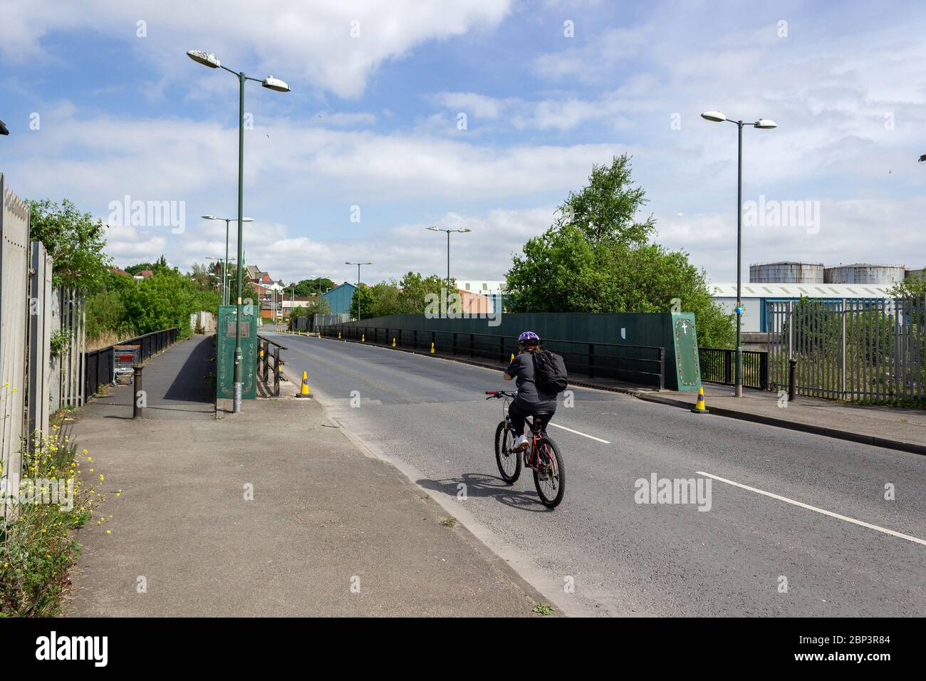 Il Poulton Penny Bridge, ex ponte a pedaggio da Birkenhead a Wallasey, Wallasey Bridge Road, Birkenhead. Foto Stock