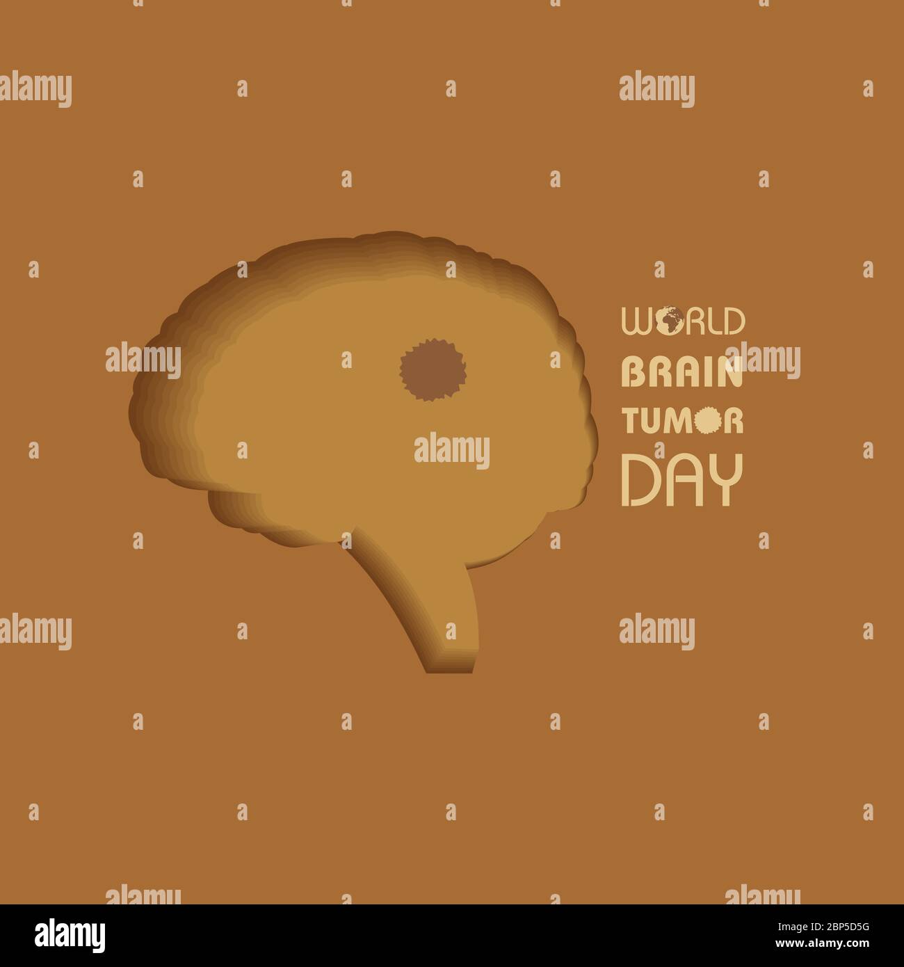 Illustrazione del vettore World Brain Tumor Day. Adatto per biglietti d'auguri, poster e striscioni. Illustrazione Vettoriale