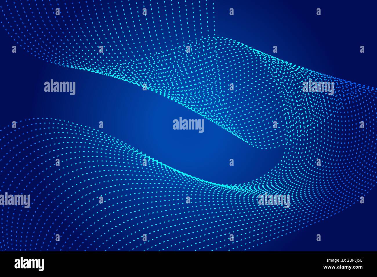 Le particelle dinamiche sono come il fumo, formando uno sfondo blu astratto. Foto Stock
