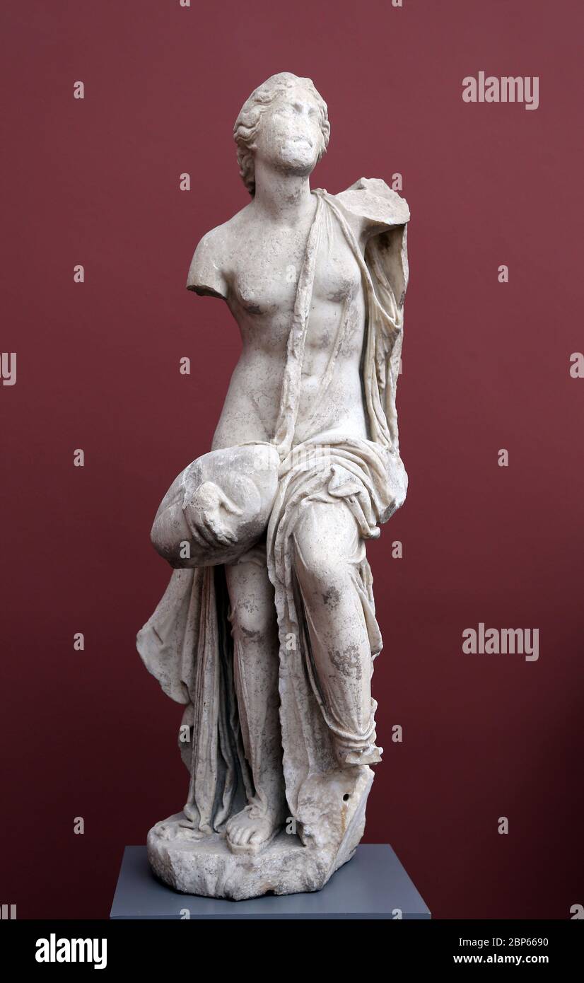 Leda e il cigno, statua in marmo. I secolo d.C. Roma, copia di un originale greco. Carlsberg Glyptotek. Copenaghen, Danimarca. Foto Stock