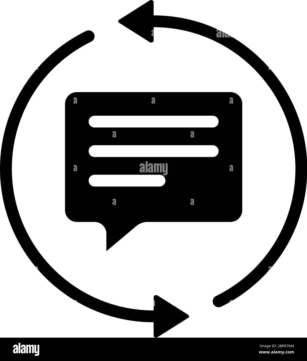 Messaggio all'interno delle frecce di loop che rappresentano ‘loop di feedback’ Illustrazione Vettoriale