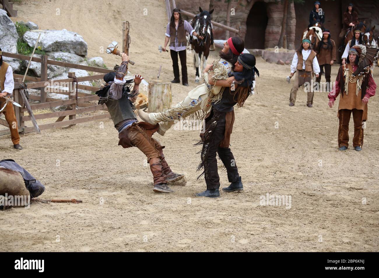 Alexander Klaws (Winnetou), introduzione stampa della nuova stagione del Kayl May Festival sotto avvoltoi - il Figlio del Baehrenjaeger, Bad Segeberg, 21.06.2019 Foto Stock