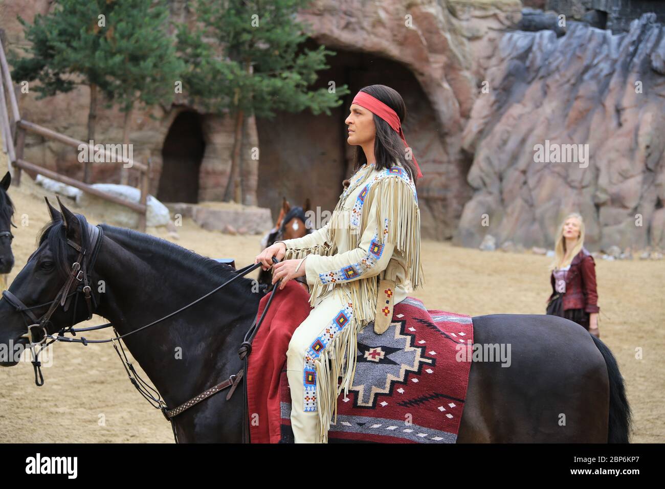 Alexander Klaws (Winnetou), introduzione stampa della nuova stagione del Kayl May Festival sotto avvoltoi - il Figlio del Baehrenjaeger, Bad Segeberg, 21.06.2019 Foto Stock