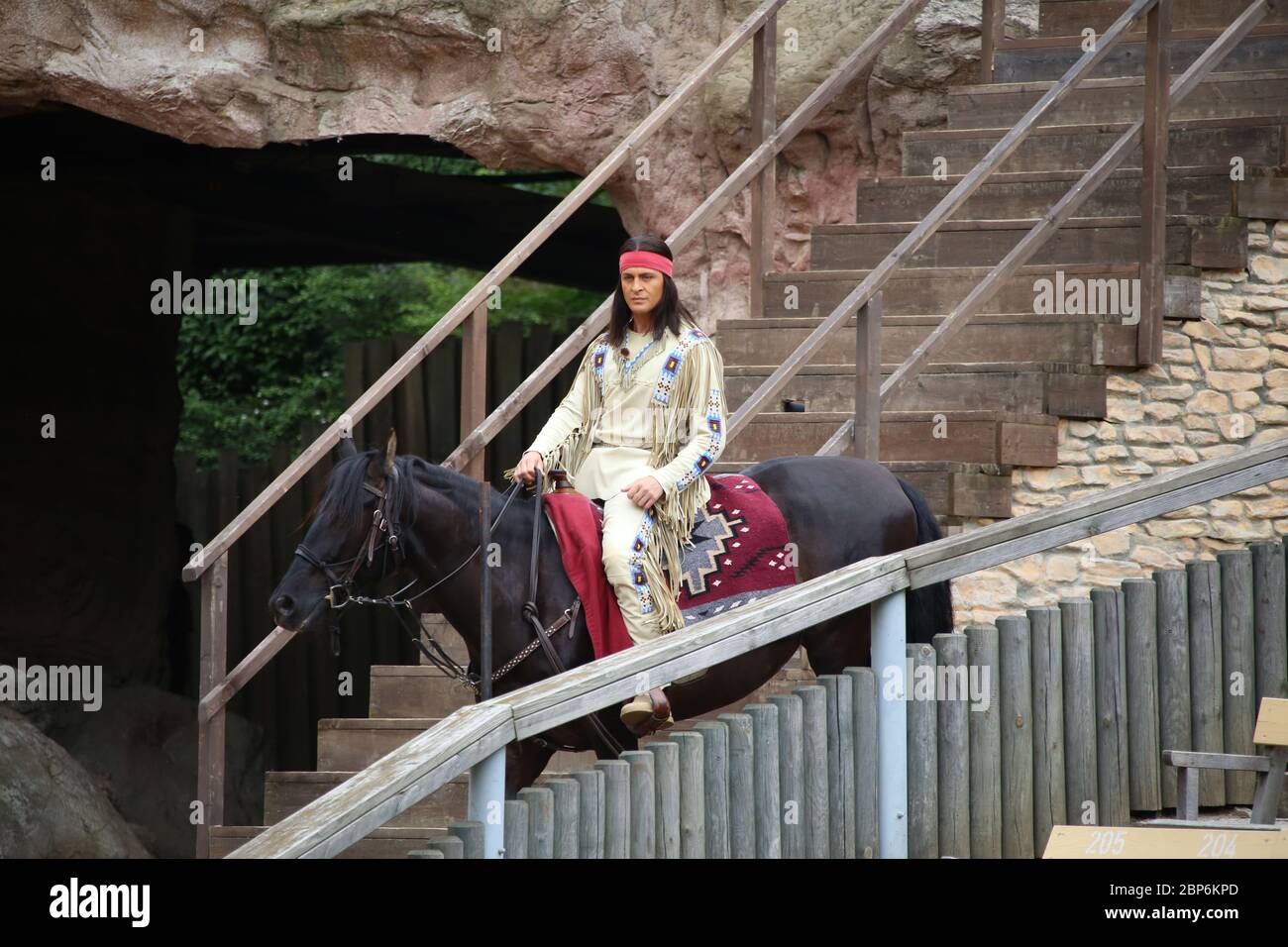 Alexander Klaws (Winnetou), introduzione stampa della nuova stagione del Kayl May Festival sotto avvoltoi - il Figlio del Baehrenjaeger, Bad Segeberg, 21.06.2019 Foto Stock