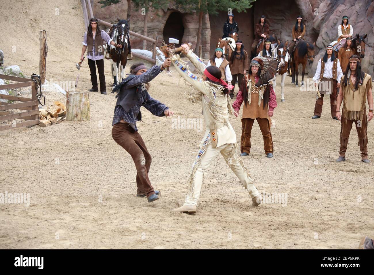 Alexander Klaws (Winnetou), introduzione stampa della nuova stagione del Kayl May Festival sotto avvoltoi - il Figlio del Baehrenjaeger, Bad Segeberg, 21.06.2019 Foto Stock
