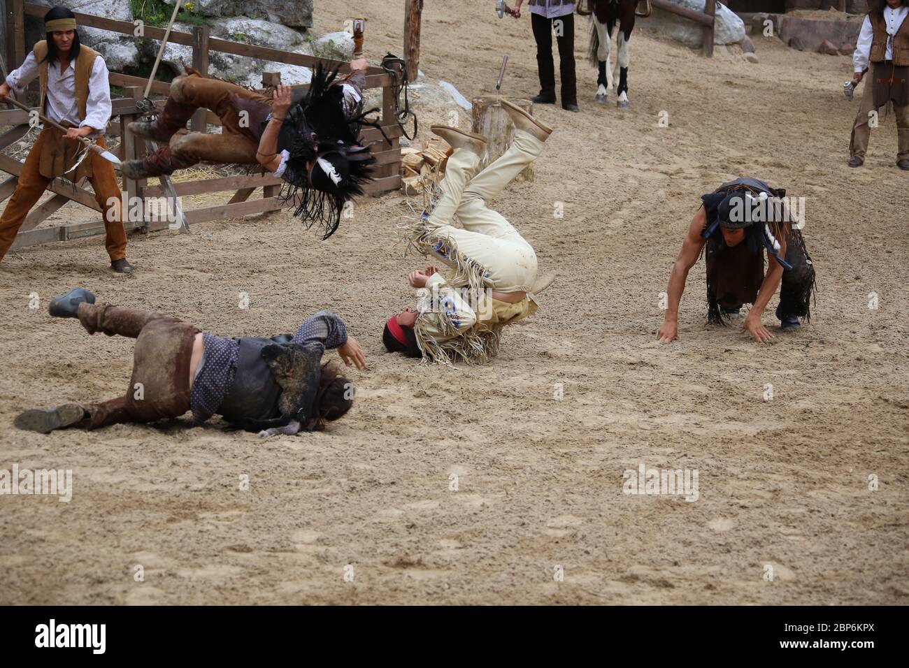 Alexander Klaws (Winnetou), introduzione stampa della nuova stagione del Kayl May Festival sotto avvoltoi - il Figlio del Baehrenjaeger, Bad Segeberg, 21.06.2019 Foto Stock
