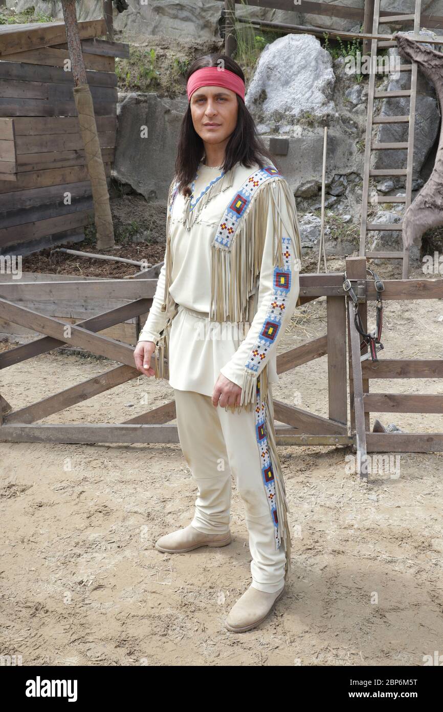 Alexander Klaws (Winnetou), introduzione stampa della nuova stagione del Kayl May Festival sotto avvoltoi - il Figlio del Baehrenjaeger, Bad Segeberg, 21.06.2019 Foto Stock