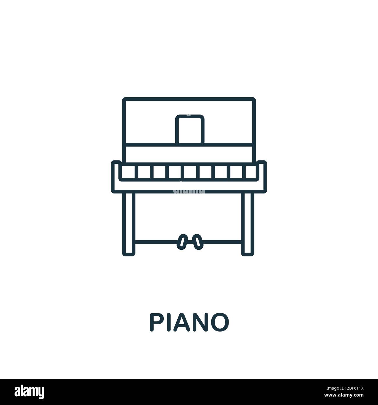 Icona pianoforte della collezione musicale. Semplice icona piano linea per modelli, web design e infografiche Illustrazione Vettoriale