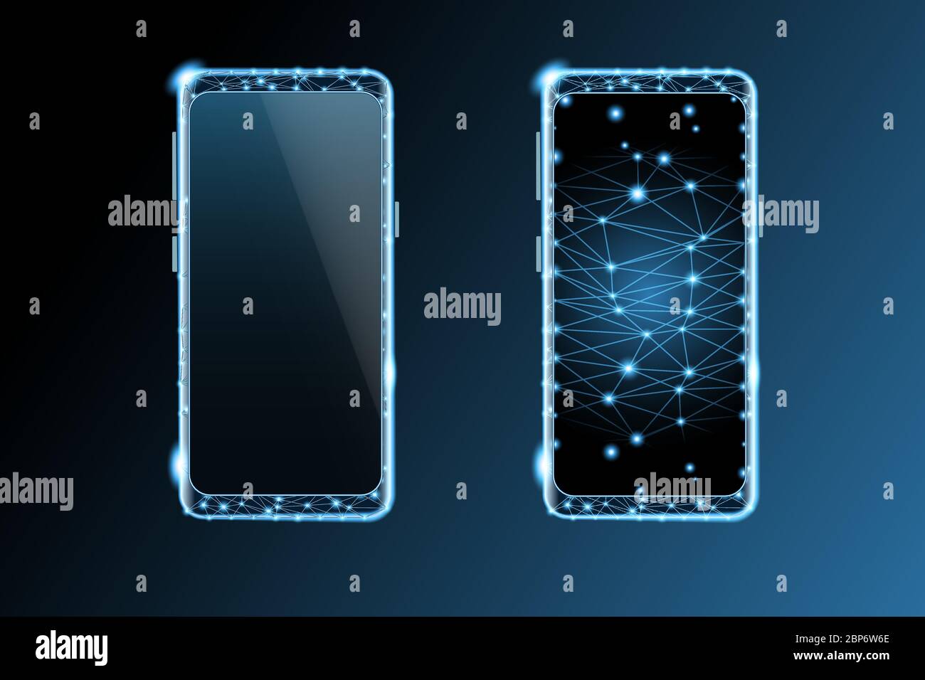 Telefono cellulare con schermo vuoto - immagine vettoriale della vista frontale Illustrazione Vettoriale