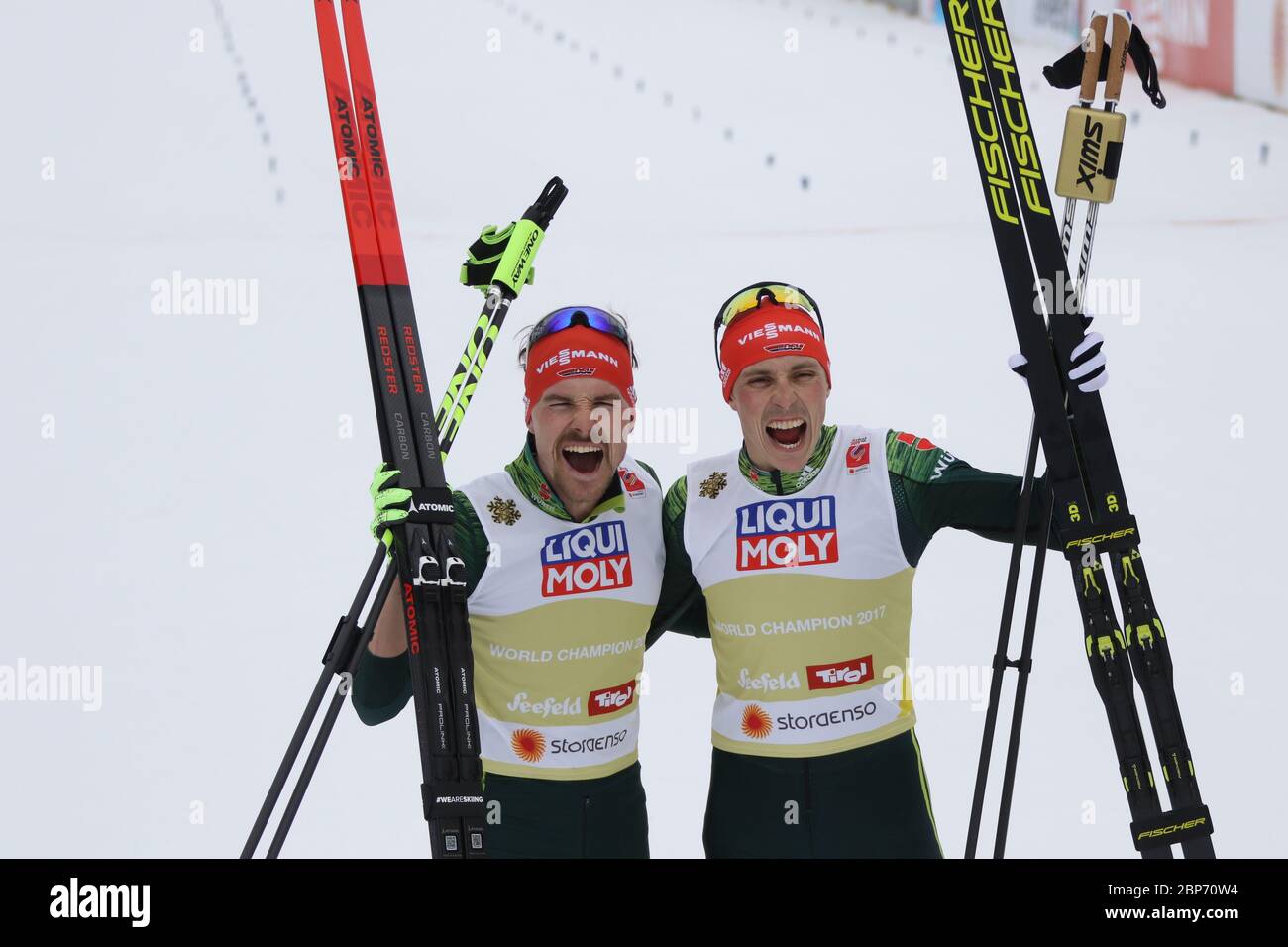 Teamsprint Nordic Combined FIS Campionato del mondo di sci nordico 2019 Seefeld Foto Stock