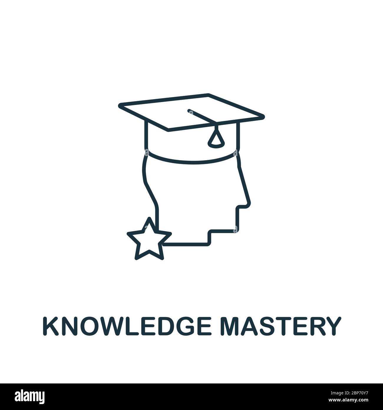 L'icona Knowledge Maestria della raccolta Education. Semplice linea Knowledge Maestria icona per modelli, web design e infografiche Illustrazione Vettoriale