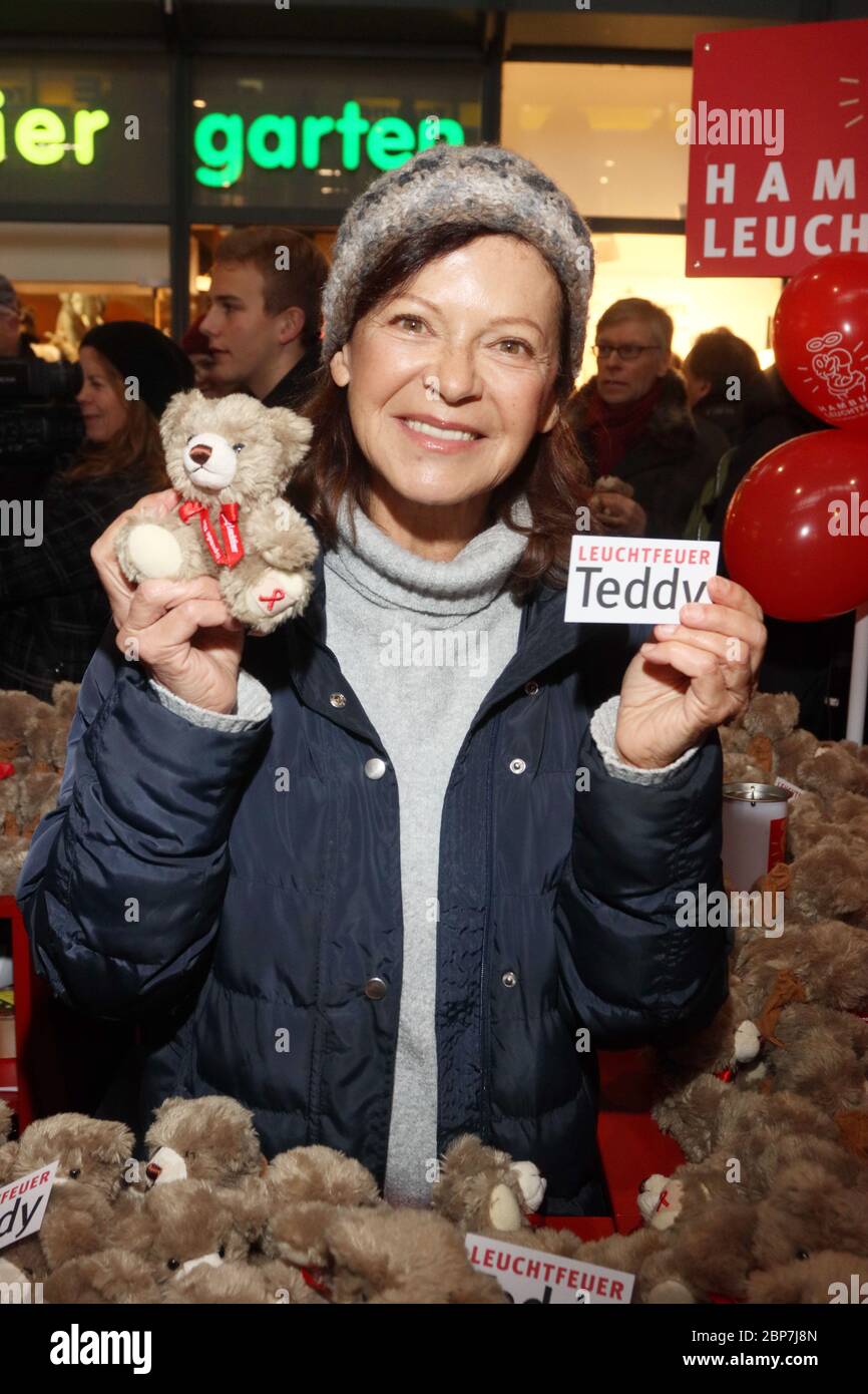 Angela Roy, Beacon Teddy Action 2019, lancio stampa, Wandelhalle Hamburg hautbahnhof, 21.11.2019 Foto Stock