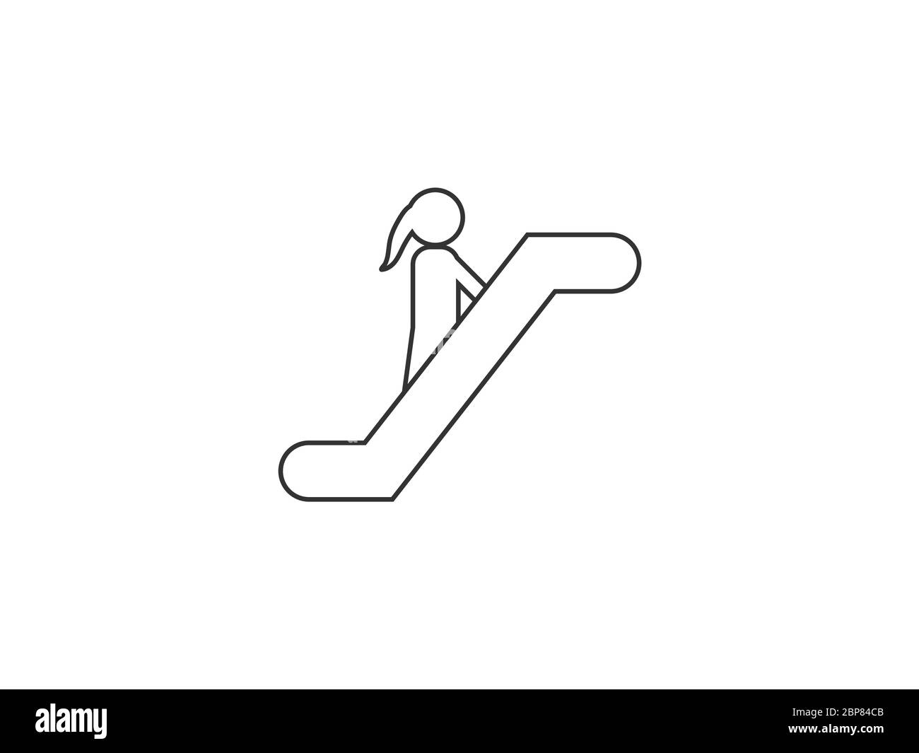 Icona ascensore scala mobile. Illustrazione vettoriale, design piatto. Illustrazione Vettoriale