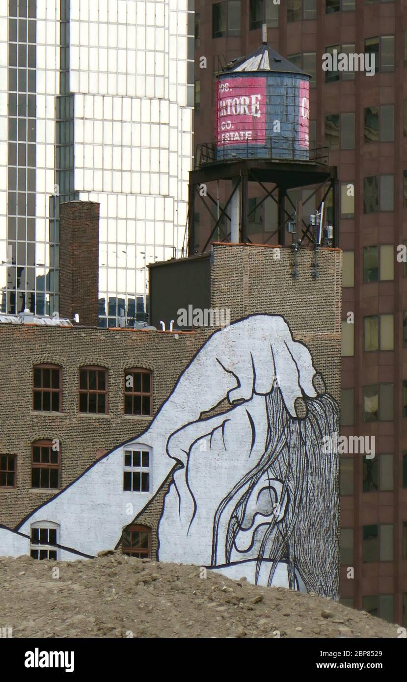Murale su un edificio nel centro di Chicago, Illinois Foto Stock