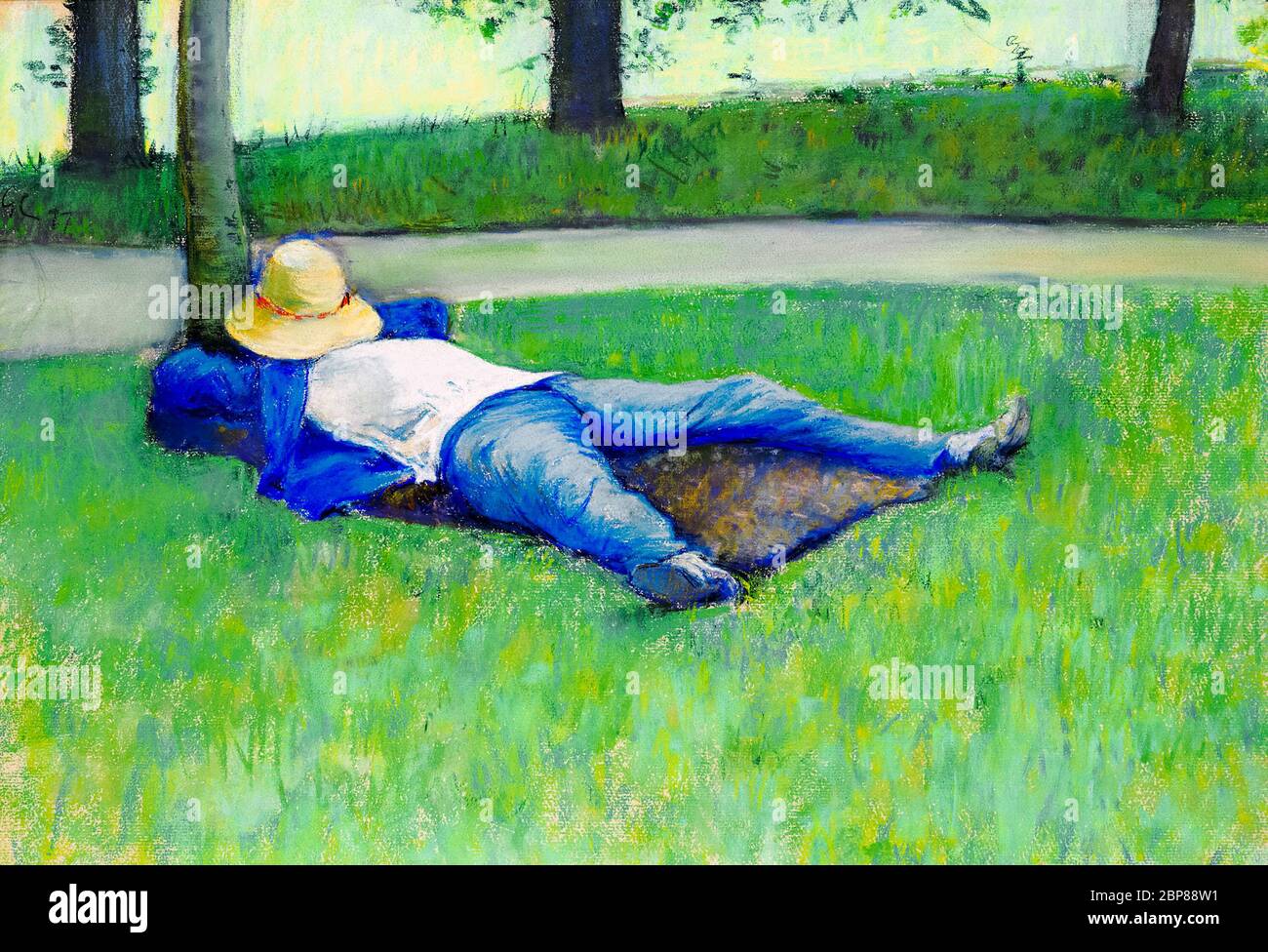 Gustave Caillebotte, il NAP (Boy Sleeping on the Grass), disegno pastello, 1877 Foto Stock