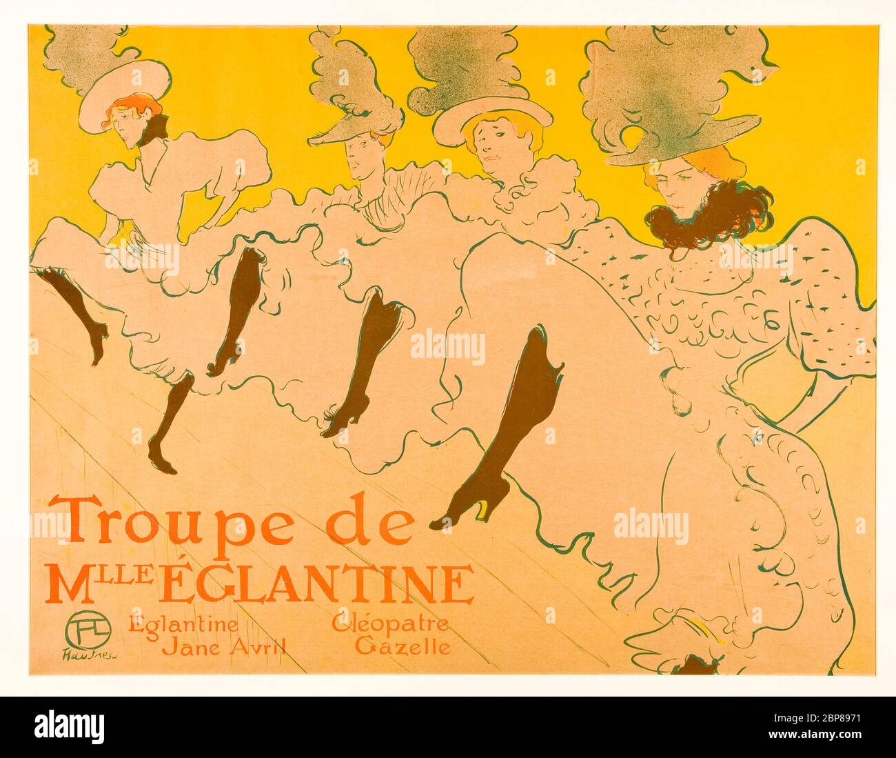 Henri de Toulouse-Lautrec, la Troupe de Mademoiselle Eglantine: (Troupe di Mademoiselle Eglantine), ballerini CAN-CAN, poster, 1896 Foto Stock