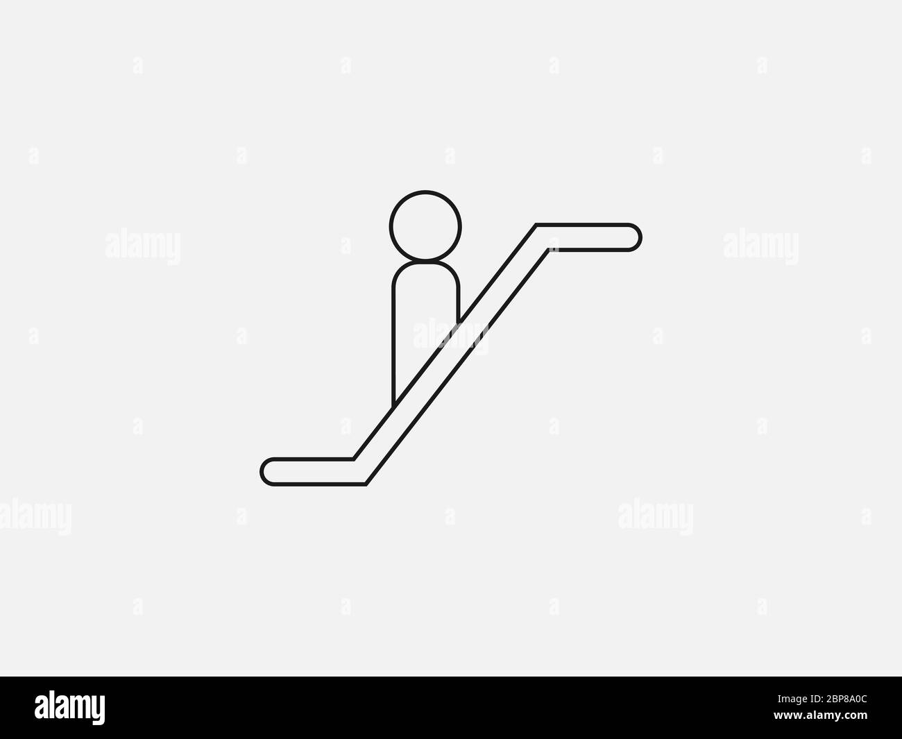 Icona ascensore scala mobile. Illustrazione vettoriale, design piatto. Illustrazione Vettoriale