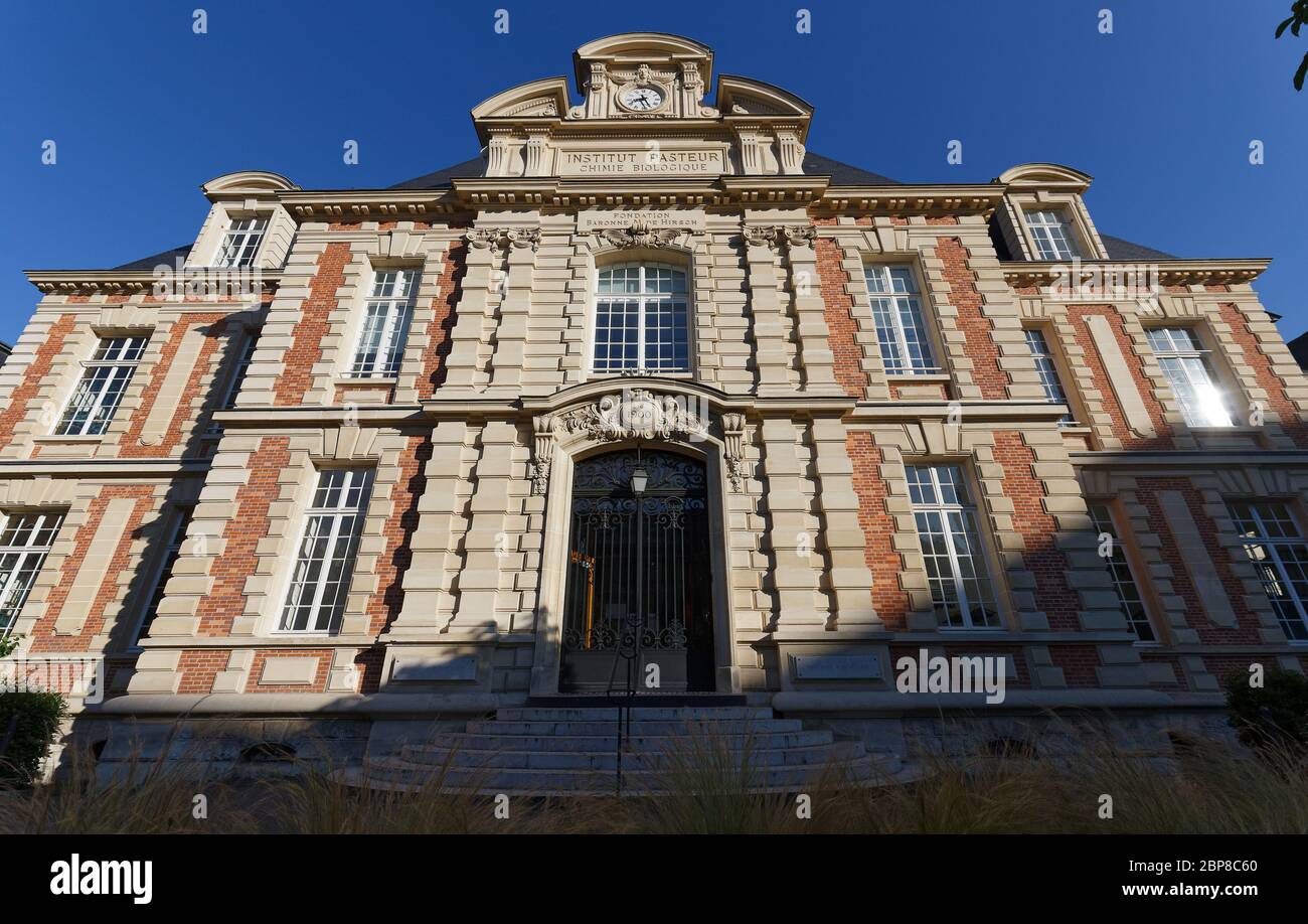 L'Istituto Pasteur è una fondazione privata senza scopo di lucro francese dedicata allo studio di biologia, microorganismi, malattie e vaccini. Parigi Foto Stock