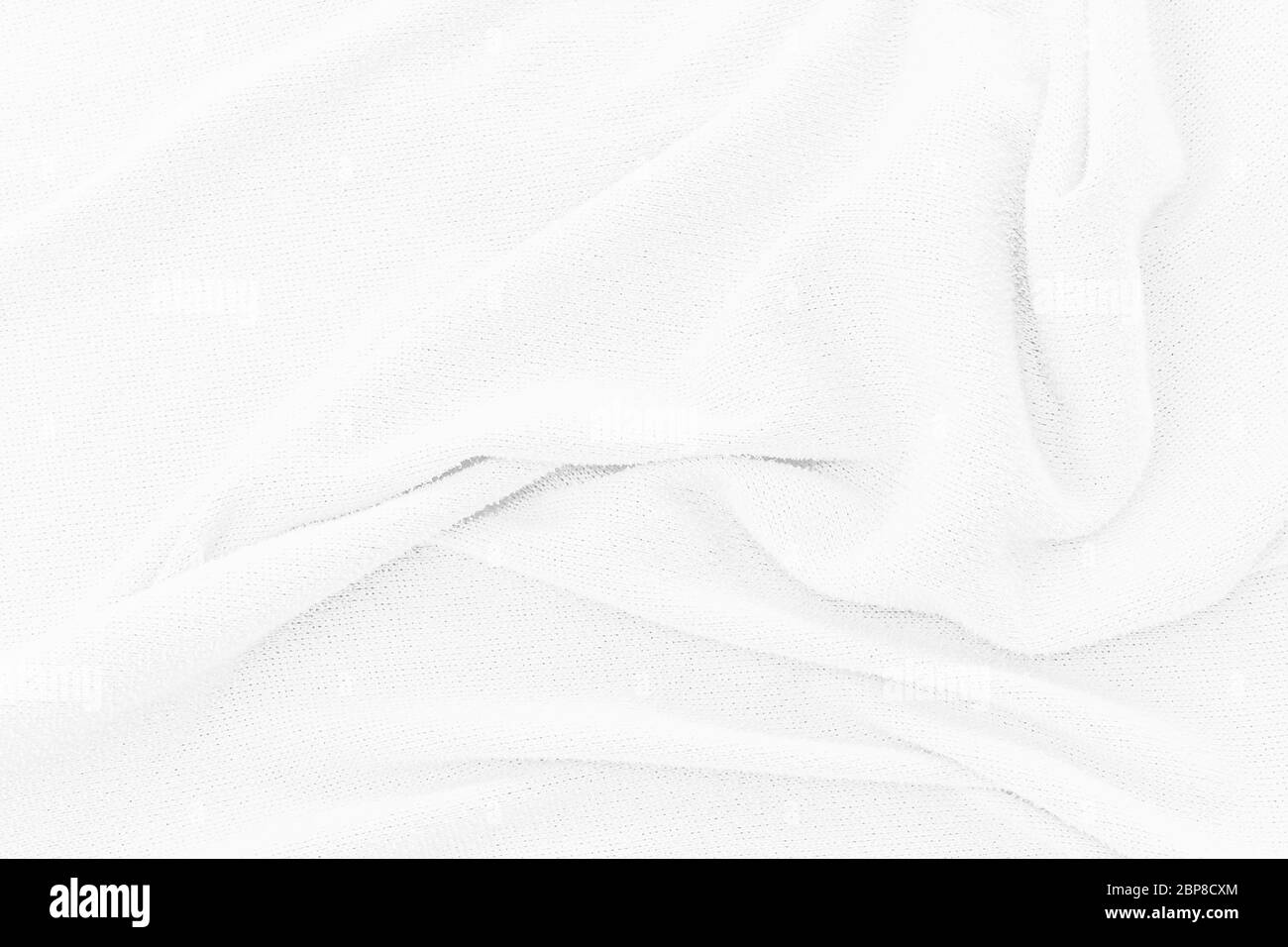 Tessuto bianco morbido sfondo texture. Panno astratto con onde morbide per carta da parati o sfondo Foto Stock
