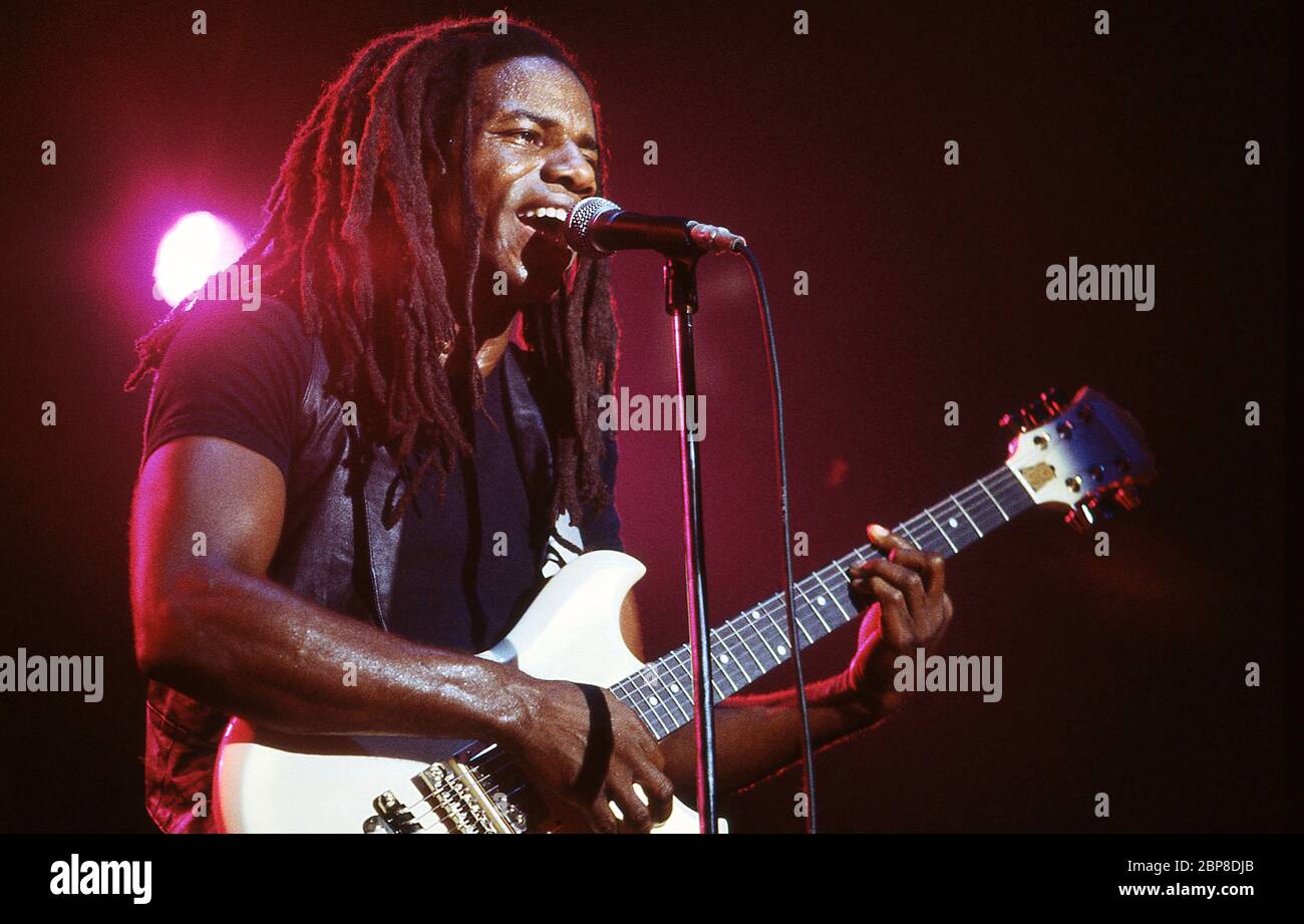 Eddy Grant concerto dal vivo nel 1985 Foto Stock