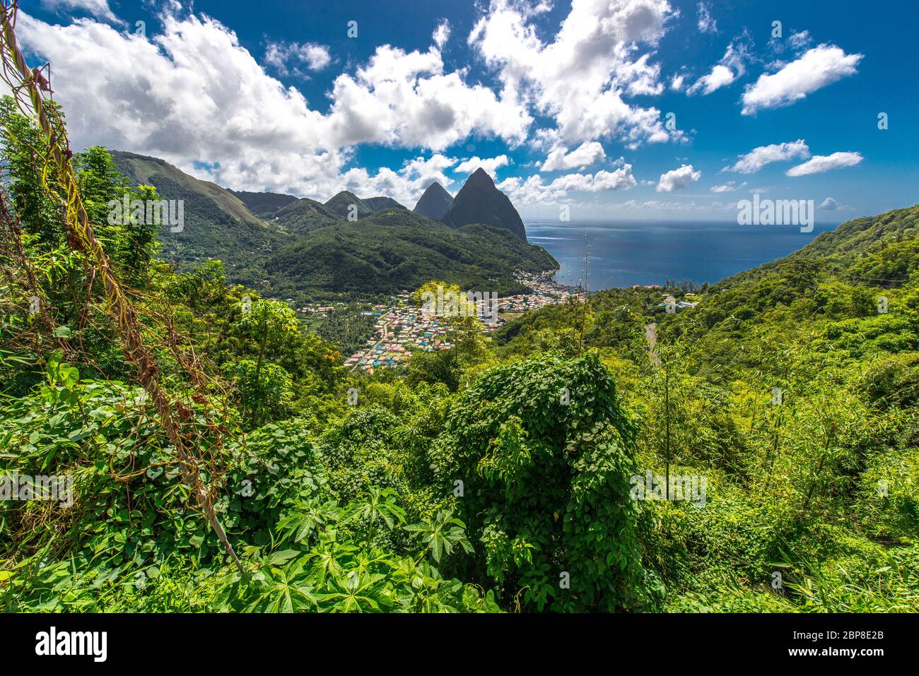 Santa Lucia Pitons Foto Stock