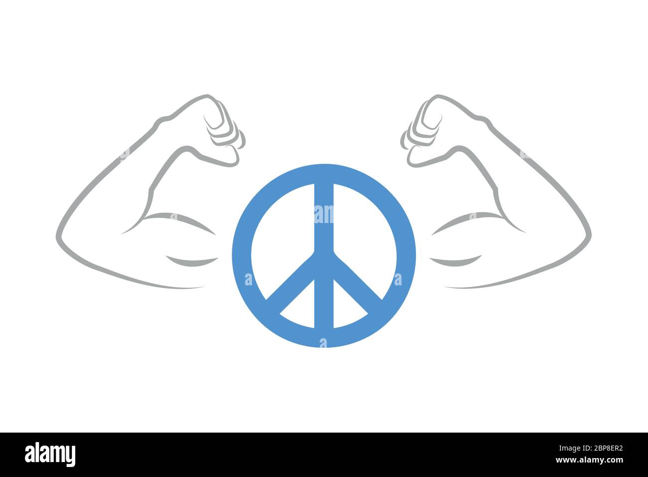 Simbolo di pace forte con le braccia muscolari vettore illustrazione EPS10 Illustrazione Vettoriale