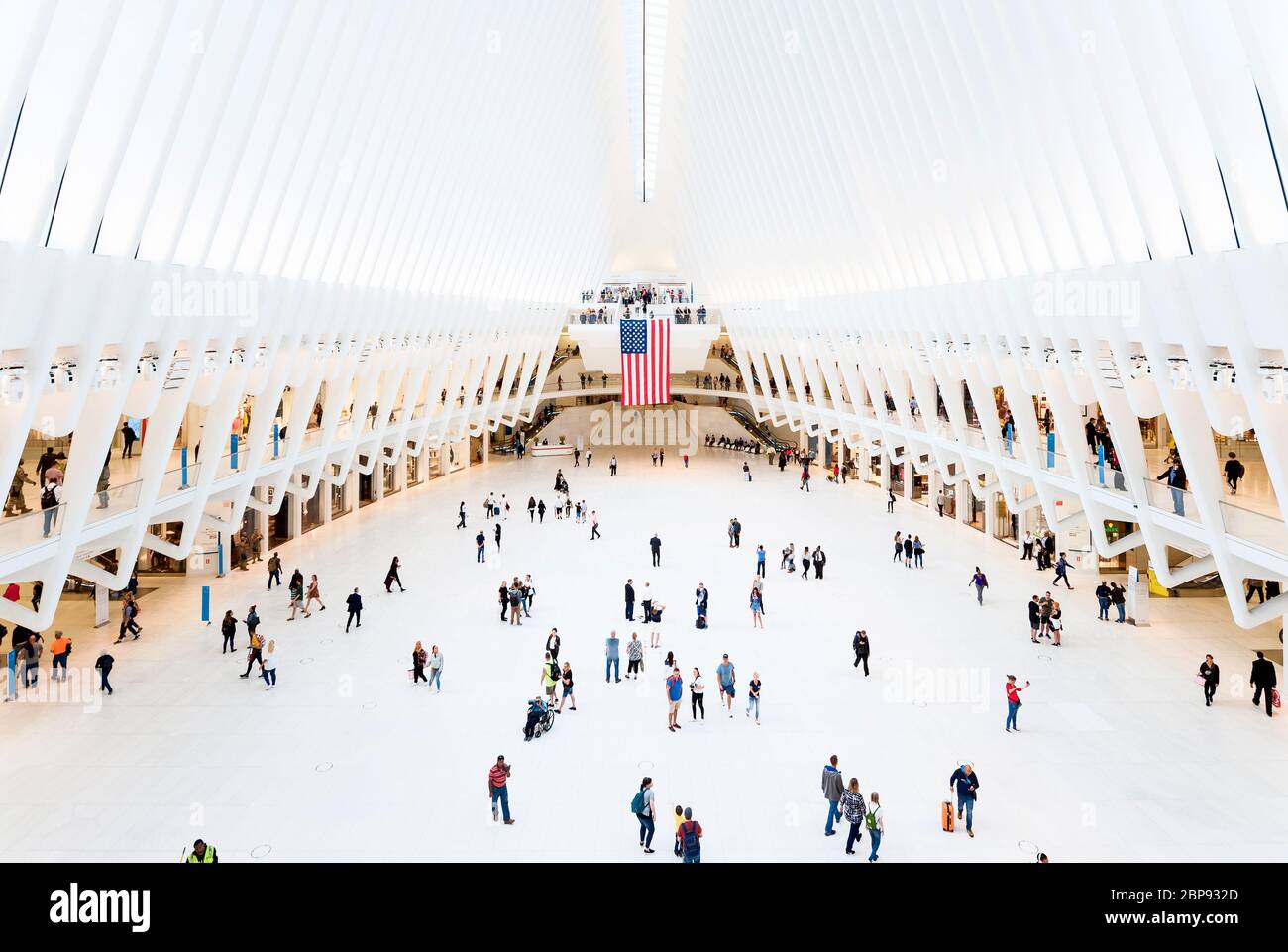 Oculus Santiago Calatrava l'Oculus WTC Transportation Hub interno New York City Foto Stock