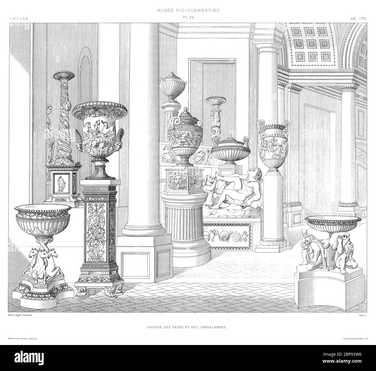 Roma, Vaticano: Museo Pio Clementino. Galleria dei vasi e Candelabra 1780, dal Vaticano 1882. Foto Stock