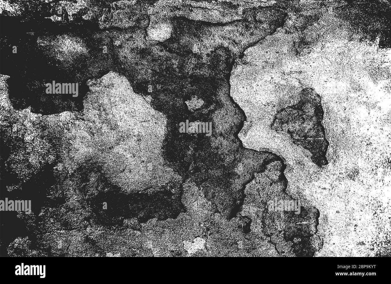 Trama di sovrapposizione distressed di calcestruzzo cracked, intonaco, cemento. Sfondo grunge. Illustrazione vettoriale astratta di halftone Illustrazione Vettoriale