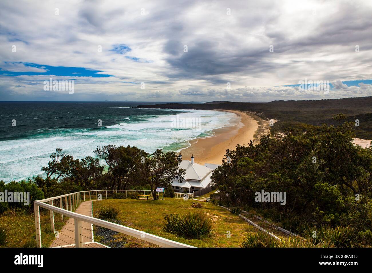 Faro di Sugarloaf Point, Seal Rocks, nuovo Galles del Sud, Australia Foto Stock