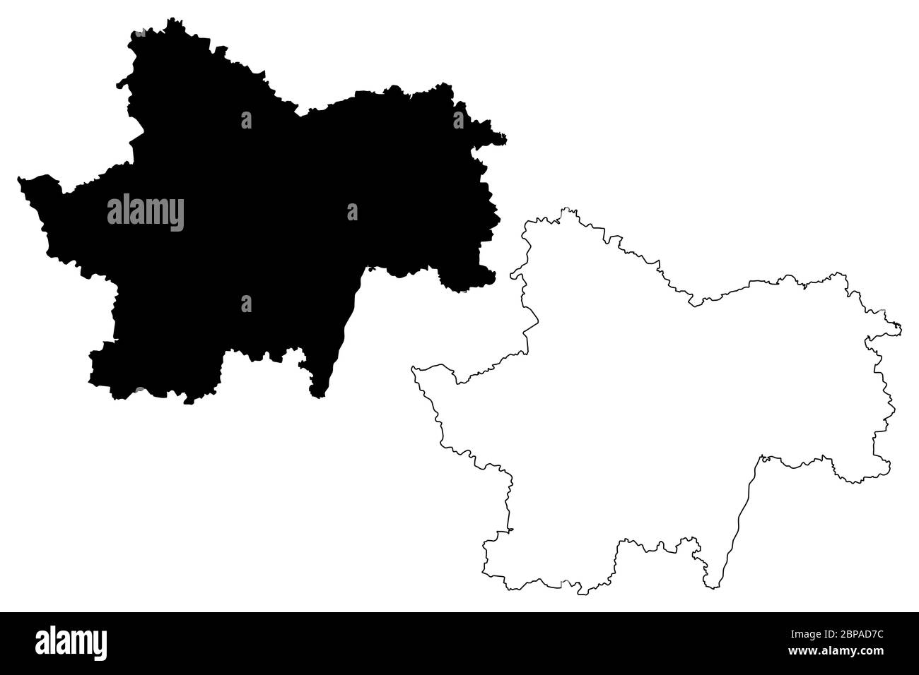 Dipartimento Saone-et-Loire (Francia, Repubblica francese, Regione Borgogna-Franche-Comte, BFC) mappa vettoriale illustrazione, schizzo scrimolo Saone et Loire mappa Illustrazione Vettoriale