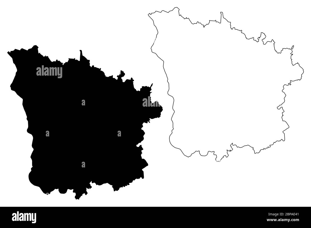Dipartimento Nievre (Francia, Repubblica francese, regione Borgogna-Franche-Comte, BFC) mappa vettoriale illustrazione, schizzo scrimolo mappa Nievre Illustrazione Vettoriale