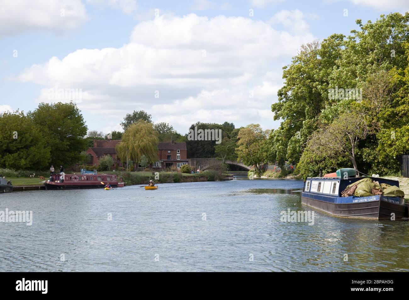 Vista sul Tamigi ad Abingdon, Oxfordshire, Regno Unito Foto Stock