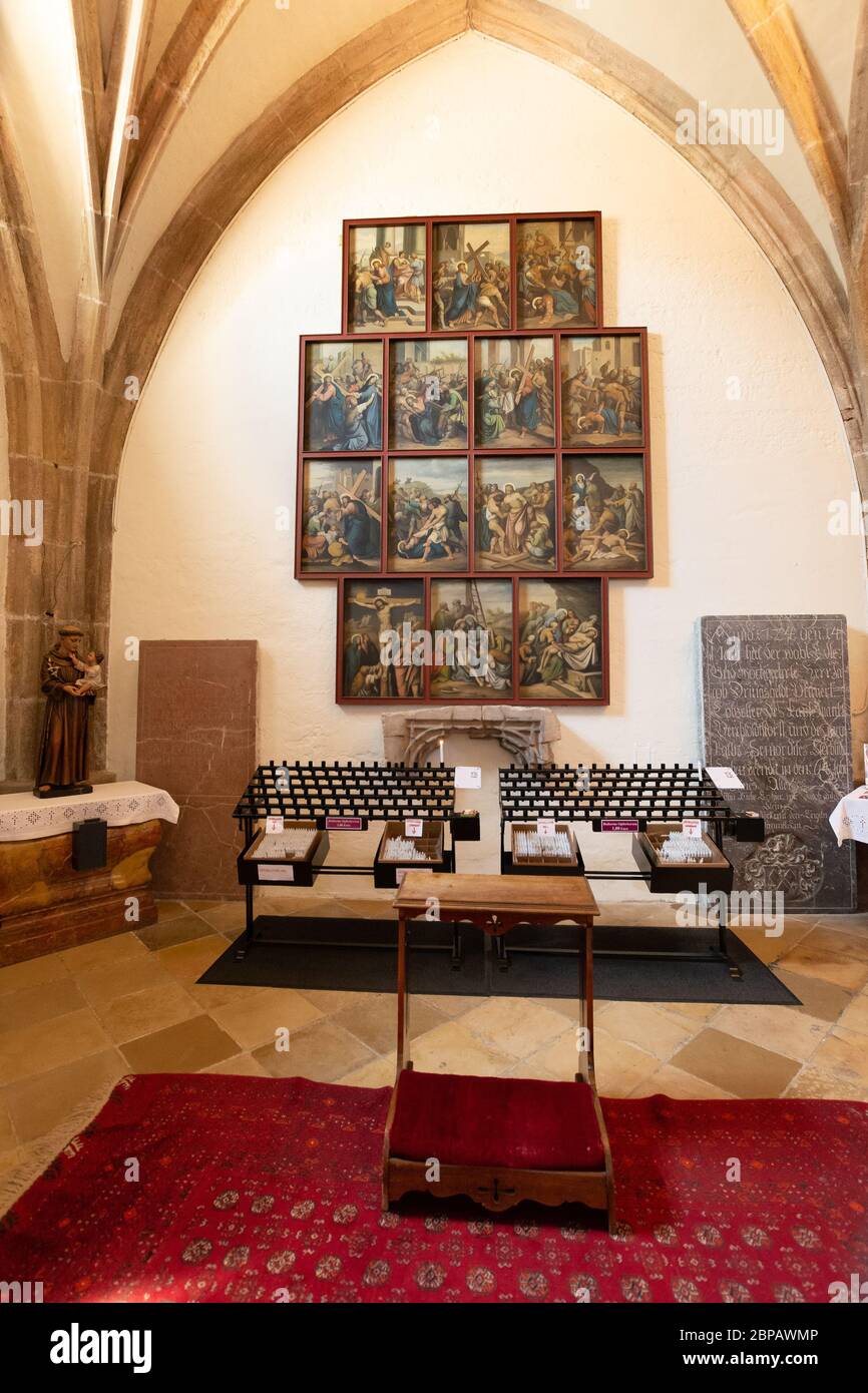 Vista interna della Chiesa storica di Perchtoldsdorf Foto Stock