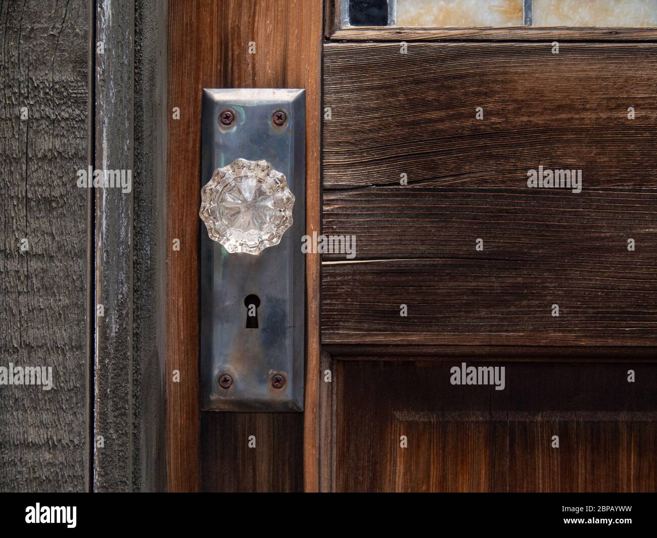Vecchio pomello cristallo della porta. Foto Stock
