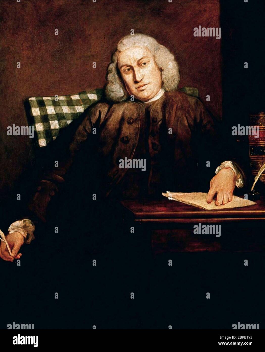 Samuel Johnson. Ritratto del dottor Johnson, famoso per aver pubblicato un Dizionario della lingua inglese nel 1755. Pittura dopo Sir Joshua Reynolds Foto Stock