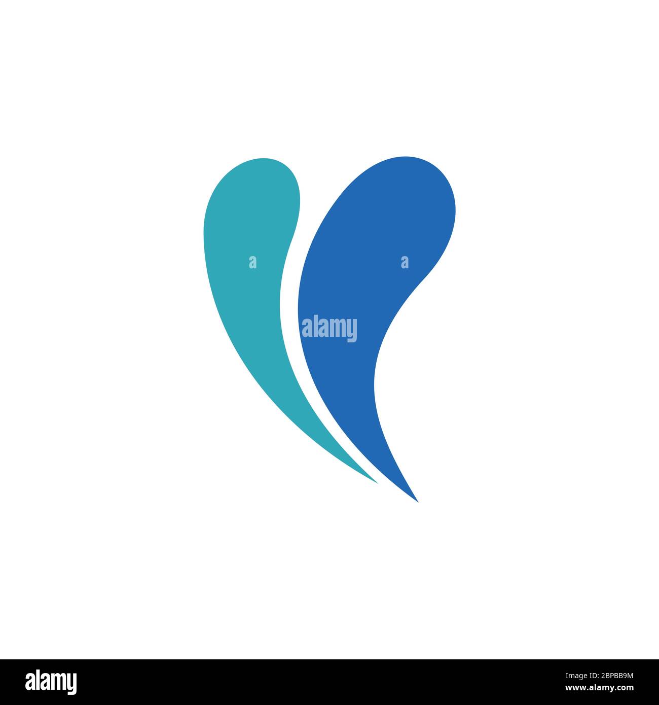 Disegno di illustrazione del modello di logo ornamentale di acqua blu di spruzzatura. EPS vettoriale 10. Foto Stock