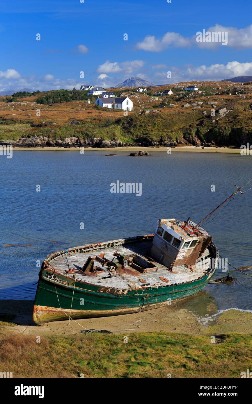 Naufragio, Cruit Island, Bunbeg, County Donegal, Irlanda, Europa Foto Stock