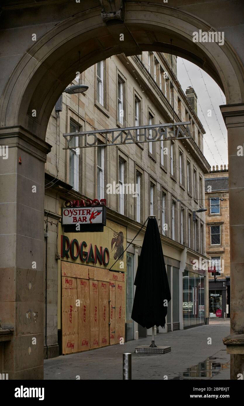 Glasgow sotto restrizioni di blocco maggio 2020 Foto Stock