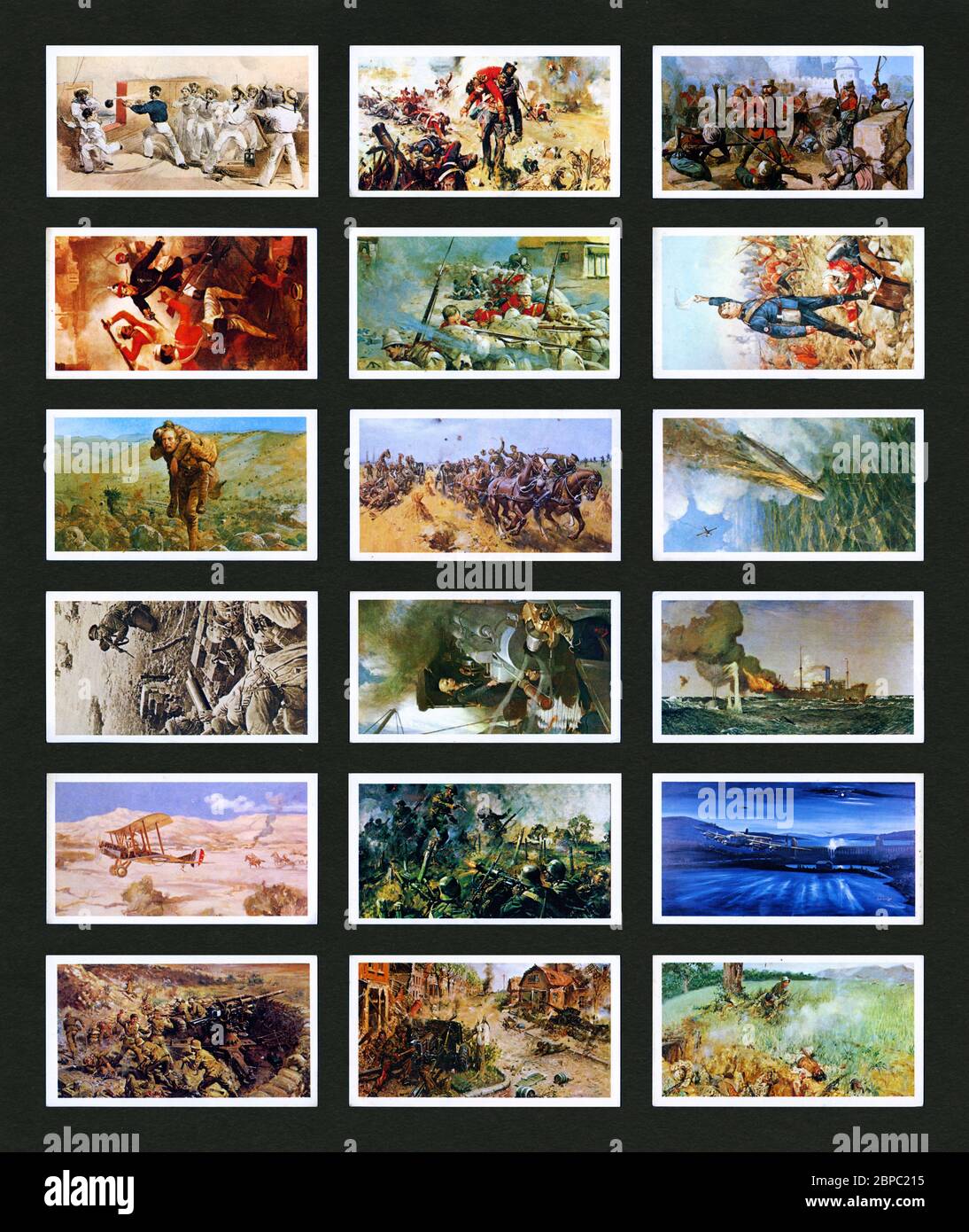 Carte da collezione 'History of the VC' (18 dal set del 24, 1980, vedi informazioni aggiuntive), emesse da Doncella Cigars, John Player & Sons (Imperial Tobacco) Foto Stock