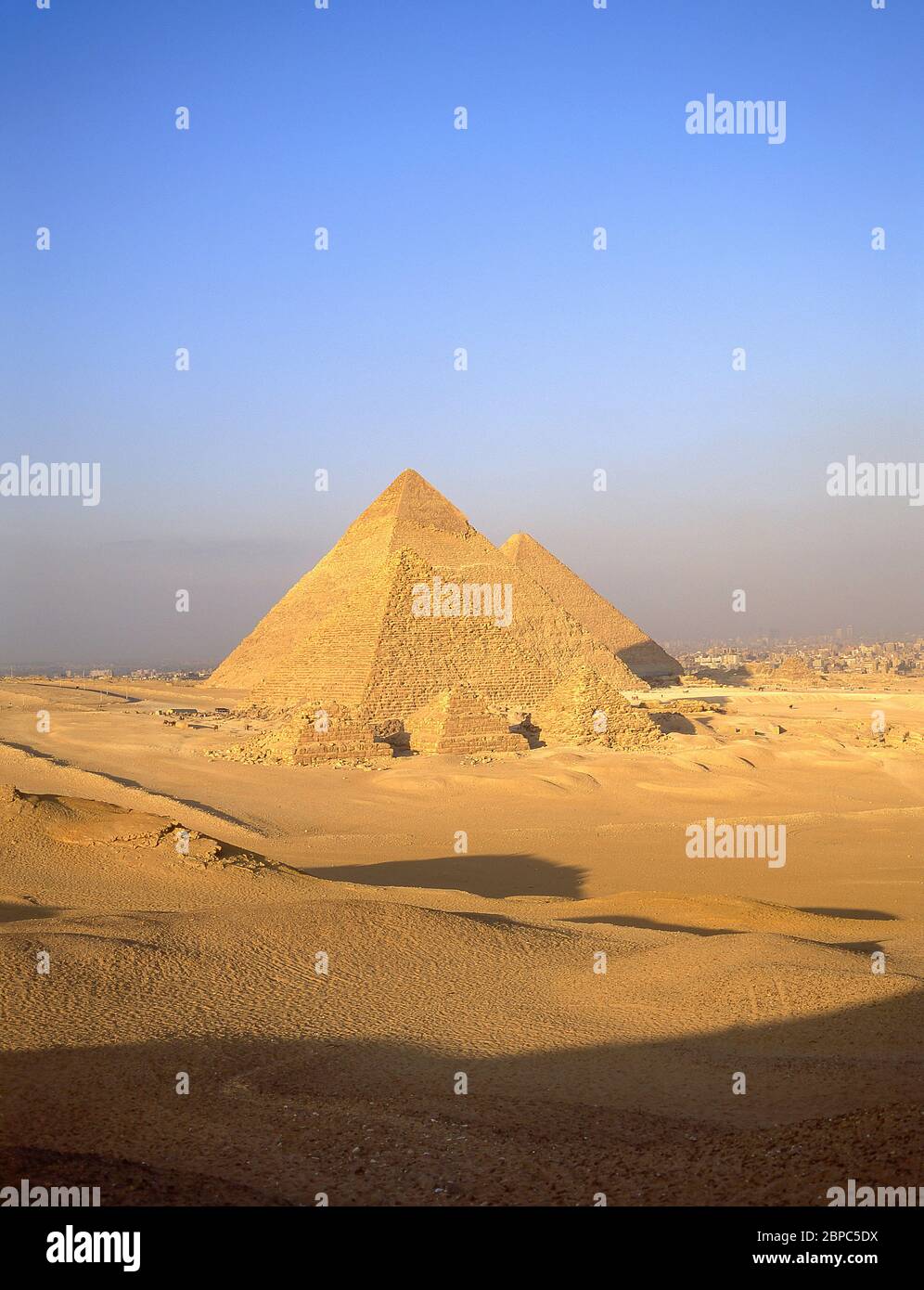 Le grandi Piramidi di Giza, Giza, Giza Governato, Repubblica d'Egitto Foto Stock