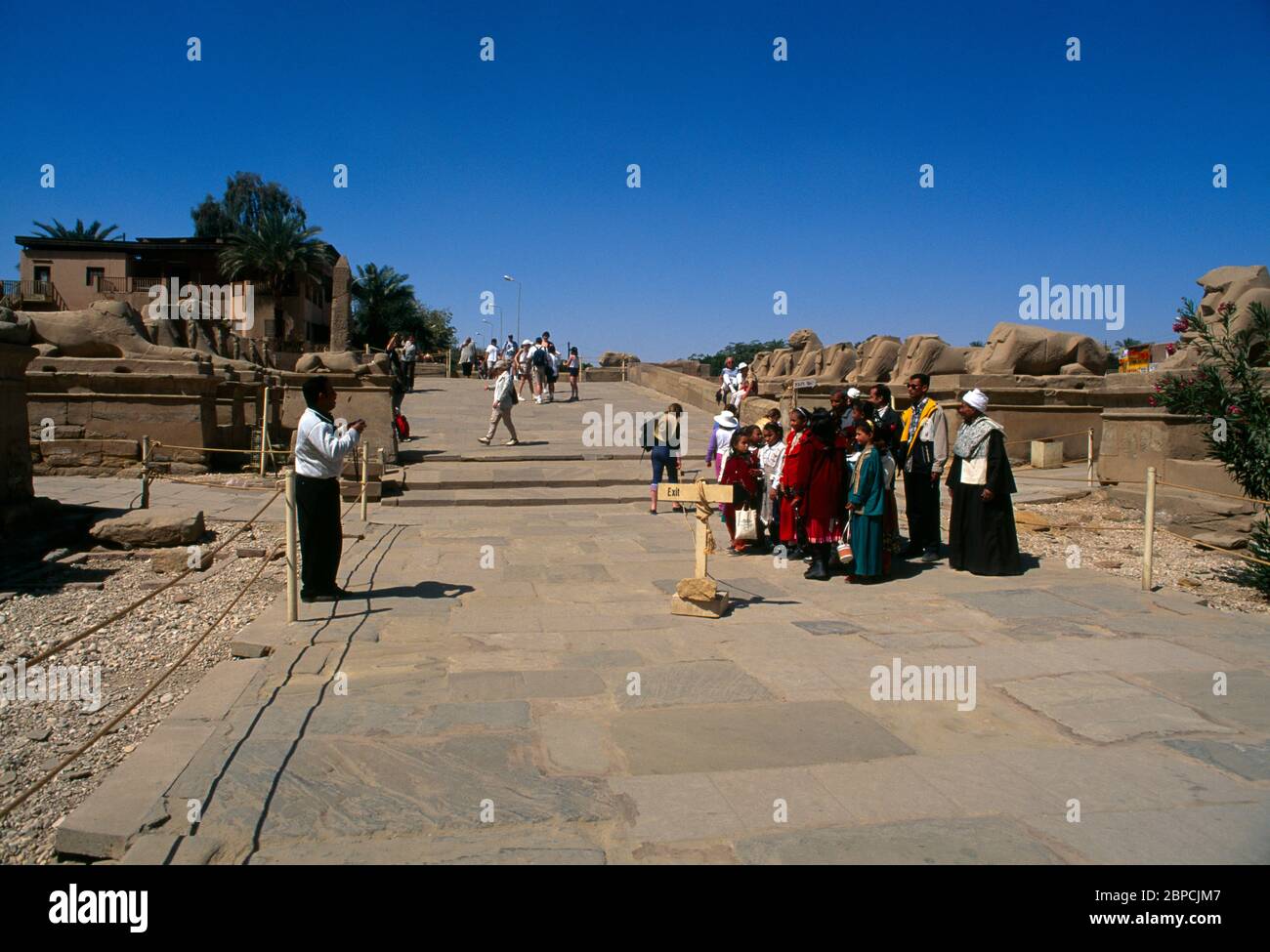 Escursione alla Scuola di Karnak Egypt con guida turistica Foto Stock