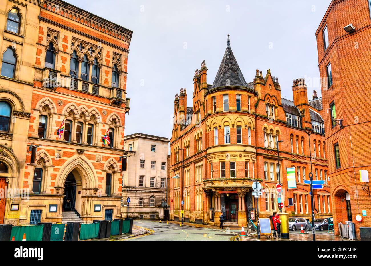 Architettura di Manchester in Inghilterra Foto Stock