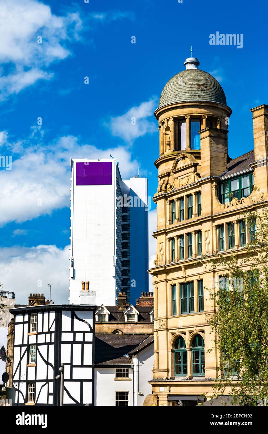 Architettura di Manchester in Inghilterra Foto Stock