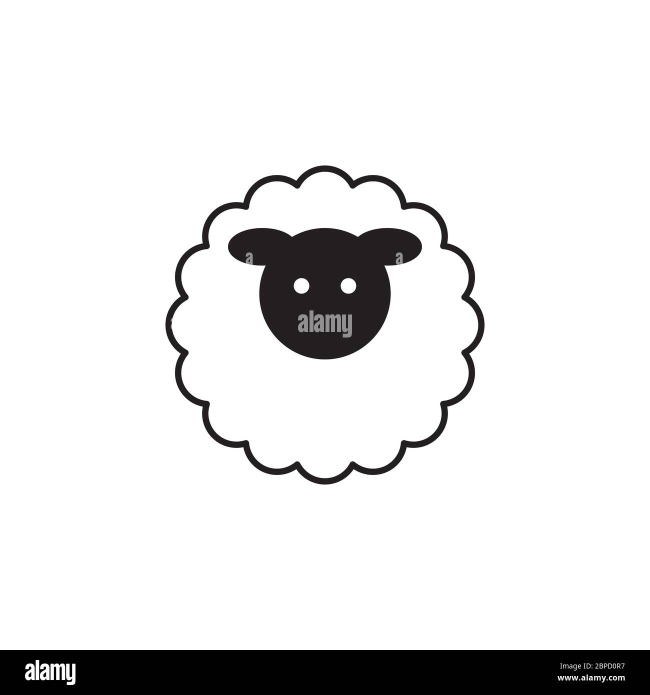 pecora agnello semplice vettore icona isolato su sfondo bianco Illustrazione Vettoriale